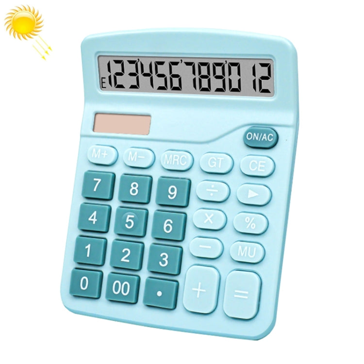 12-Digit Large Screen Solar Dual Power Calculator Student Exam Accounting Office Supplies