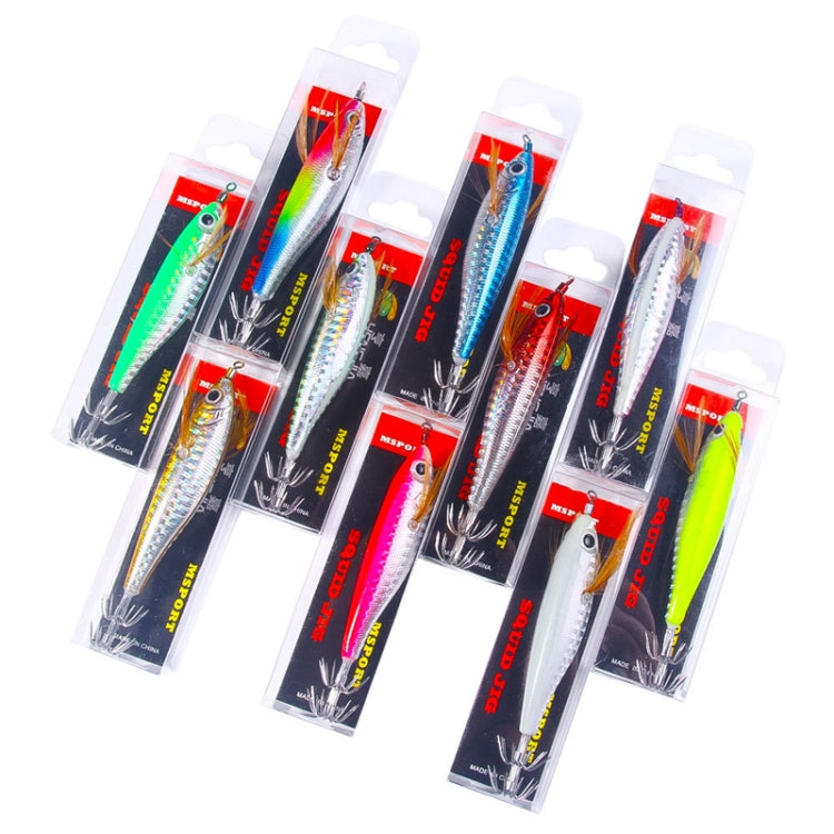 10colors /Set HENGJIA SJ055 Horizontal Luminous Wooden Shrimp Bait Bionic Faux Bait Squid Hook, 10.3cm 9.4g