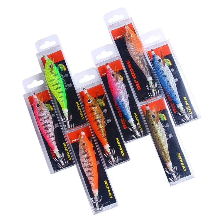 8colors /Set HENGJIA SJ057 Luminous Wooden Shrimp Dummy Bait Squid Hook Hard Bait