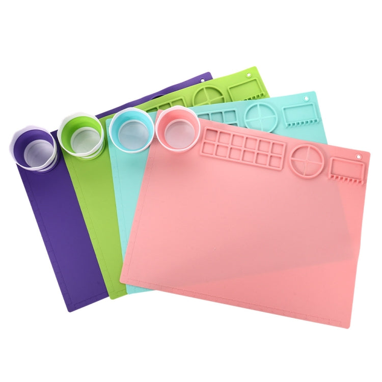 50x40cm Silicone Double Bowl Painting Pad Graffiti Oil Painting Mat Erasable and Washable Silicone Pad