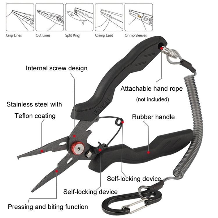 Teflon Stainless Steel Multifunctional Fishing Pliers Anti-slip Cutting Line Open Ring Fishing Tools