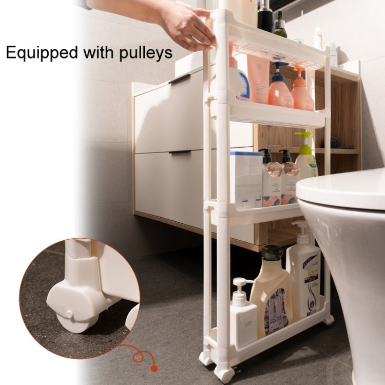 Bathroom Door Narrow Shelf Toilet Crack Floor Trolley Organiser, 3 Layers, 4 Layers
