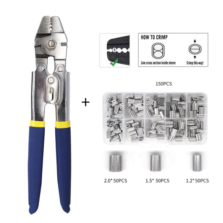 Outdoor Sea Fishing Pliers High-precision Wire Rope Crimping Pliers, SJ-255, SJ-255 + 150pcs, SJ-255 +300pcs