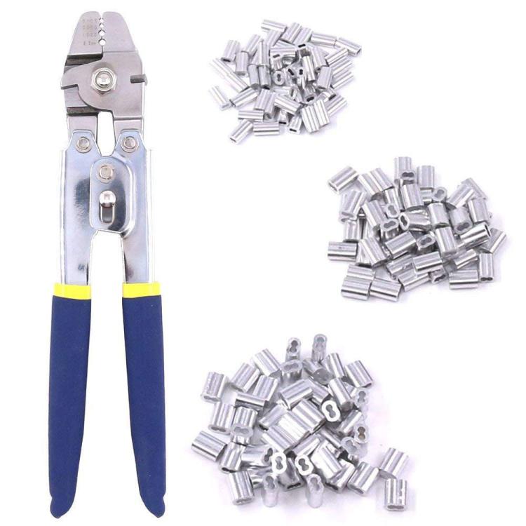 Outdoor Sea Fishing Pliers High-precision Wire Rope Crimping Pliers, SJ-255, SJ-255 + 150pcs, SJ-255 +300pcs