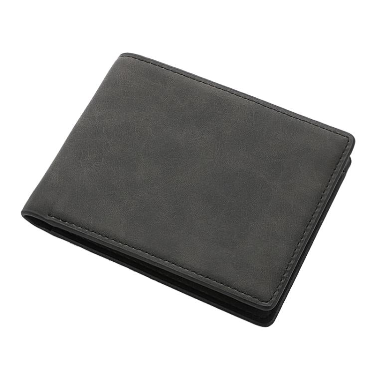 DEABOLAR Men Short Wallet Zipper Simple Soft Leather Purse Card Bag Student Retro Leather Wallet