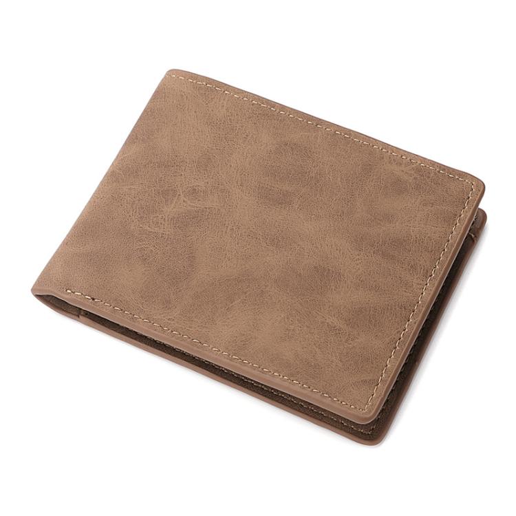 DEABOLAR Men Short Wallet Zipper Simple Soft Leather Purse Card Bag Student Retro Leather Wallet