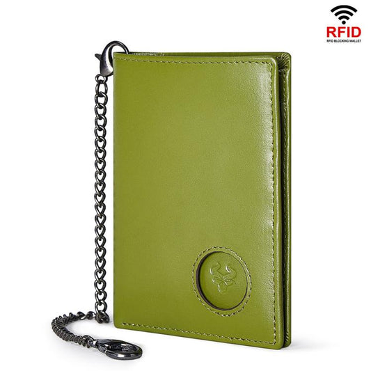 Compatible With Airtag HUMERPAUL BP798 Leather Wallet With Tracker Hole RFID Pull-Out Card Holder Card Case