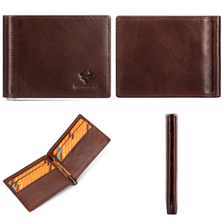 HUMERPAUL BP827 Simple Leather Wallet Lightweight Men Card Holder