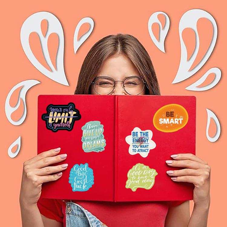 2sets English Stickers Personalized Decorative Luggage Notebook Waterproof Removable Stickers