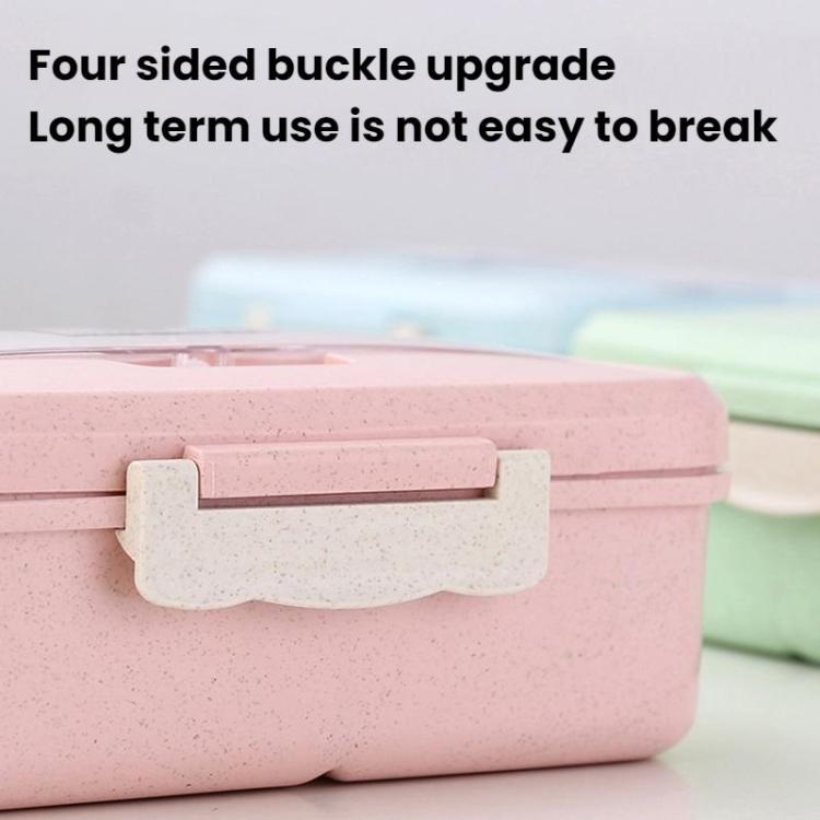 Plastic Split Microwaveable Oven Lunch Box With Stainless Steel Tableware