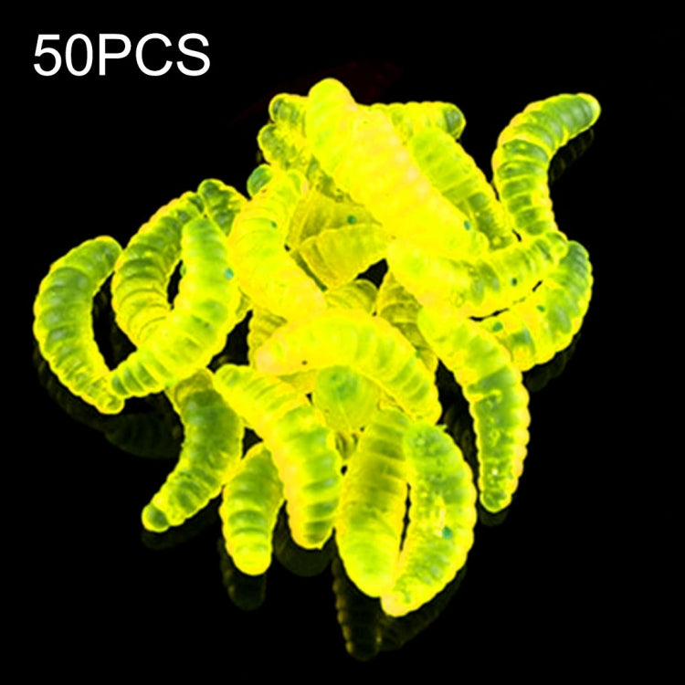 HENGJIA SO106 50 PCS 20mm Simulation Bread Bait Worms Crescent Soft Bait Horseback Fish Worm Bait Fishing Gear
