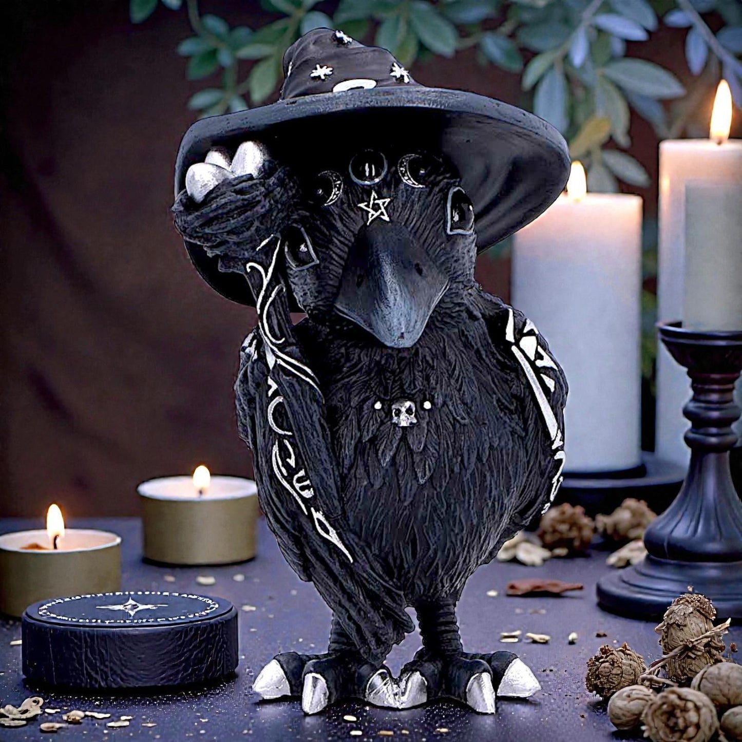Cult Cuties Raven Witch Figurine Gothic Occult Crow Magic Collectible Ornament