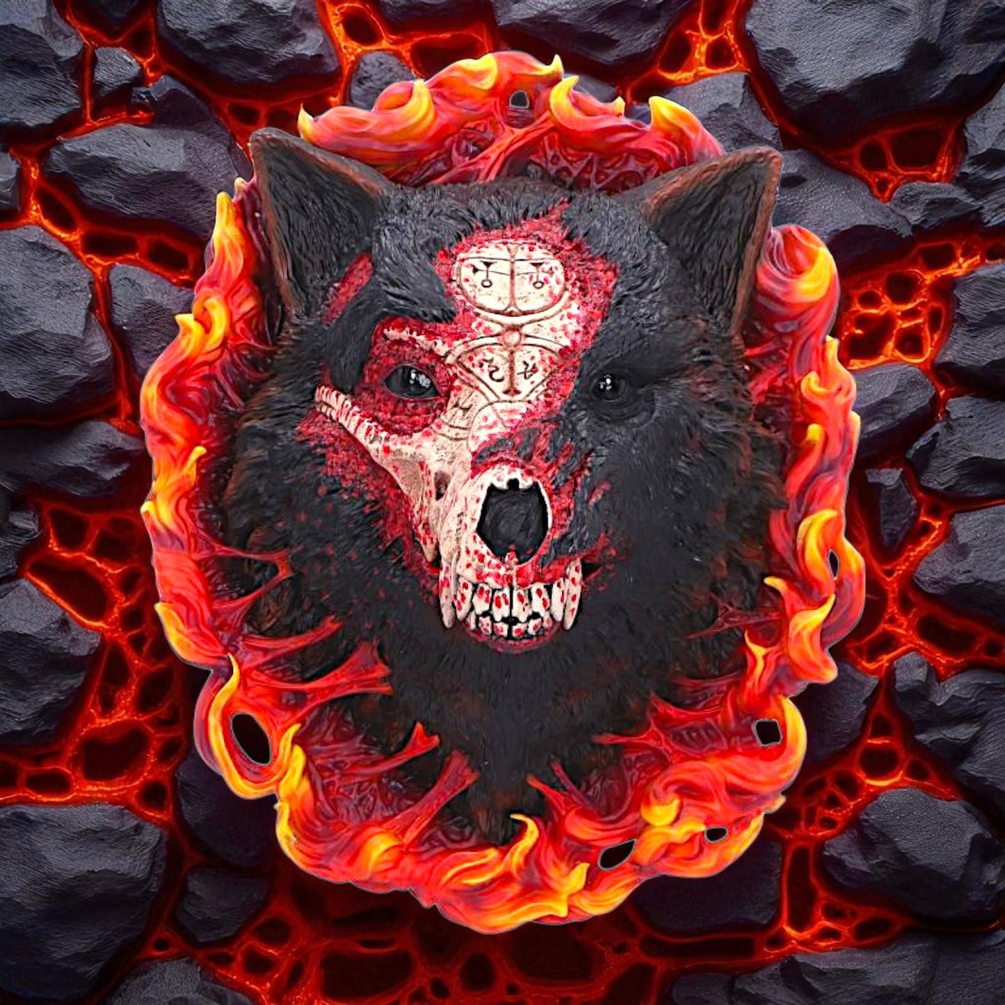 Blizzard Diablo 4 Mephisto Wolf Head Wall Plaque Gaming Horror Collectible