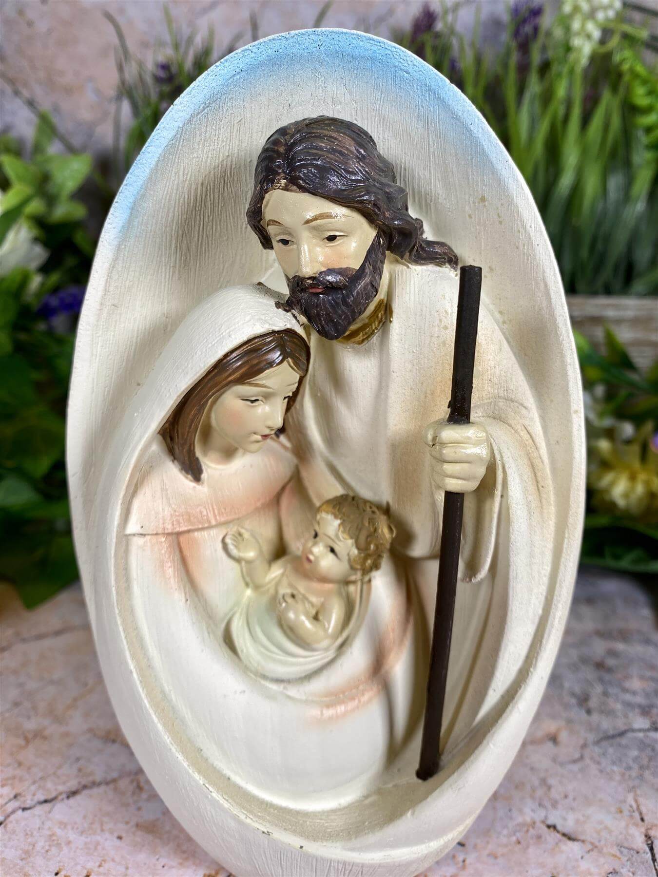 Protective Holy Family Resin Statue, Religious Family Figurine, Spiritual Home Decor, Christian Art, Sacred Family Sculpture