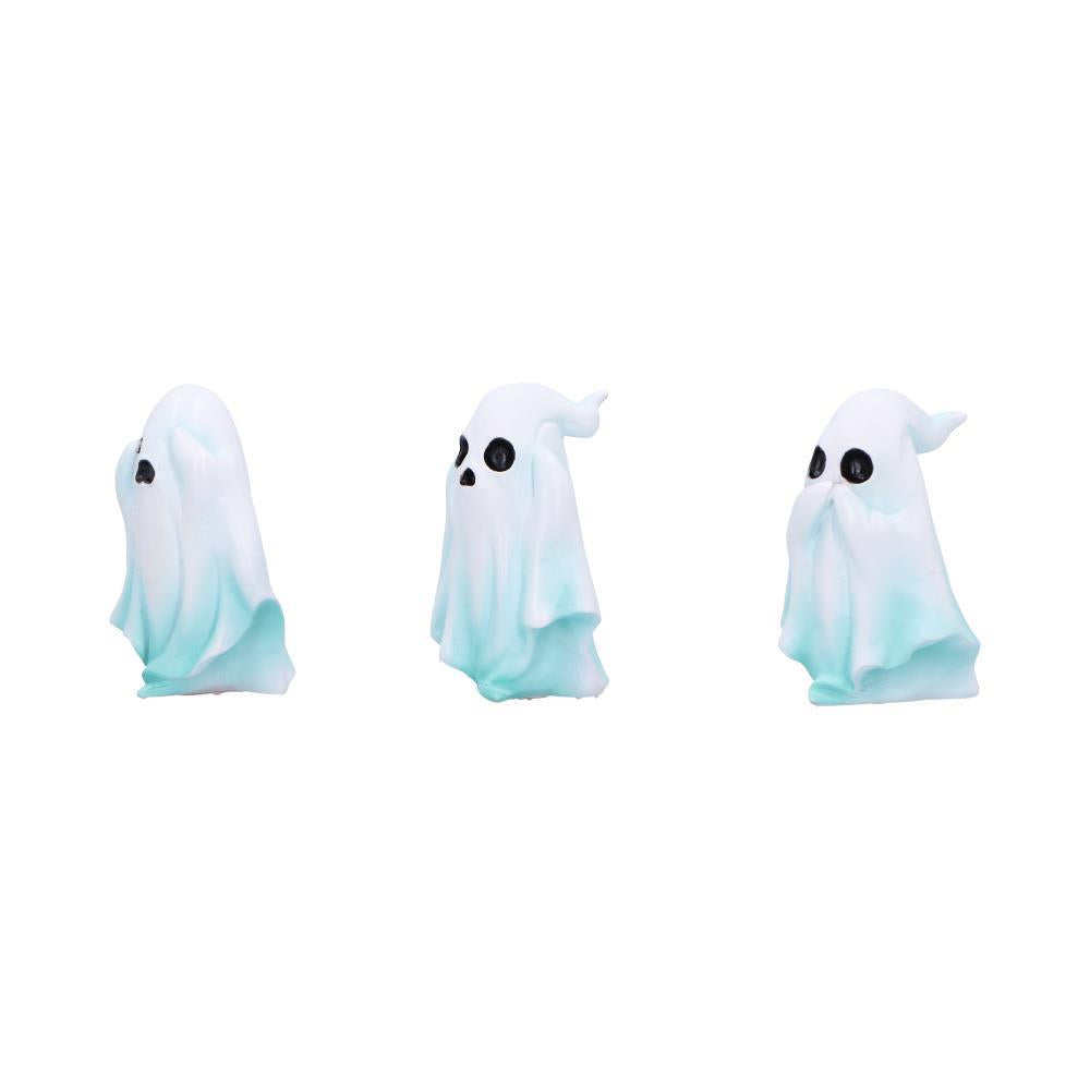 Spooky Ghost Figurine Set Hear No, Speak No, See No Evil  Halloween Figurines