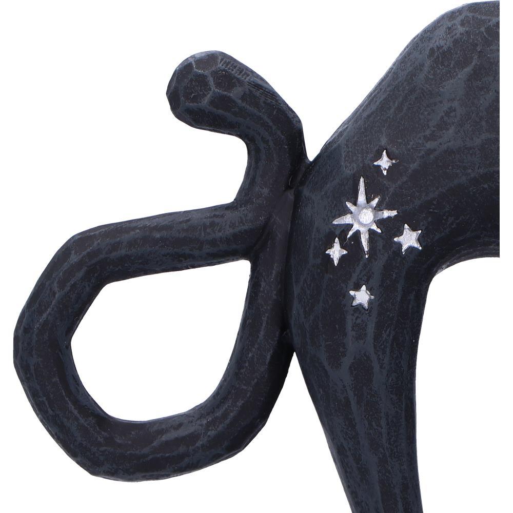 Witchy Black Cat Spell Figurine Gothic Statue Celestial Symbols Spooky occult Art