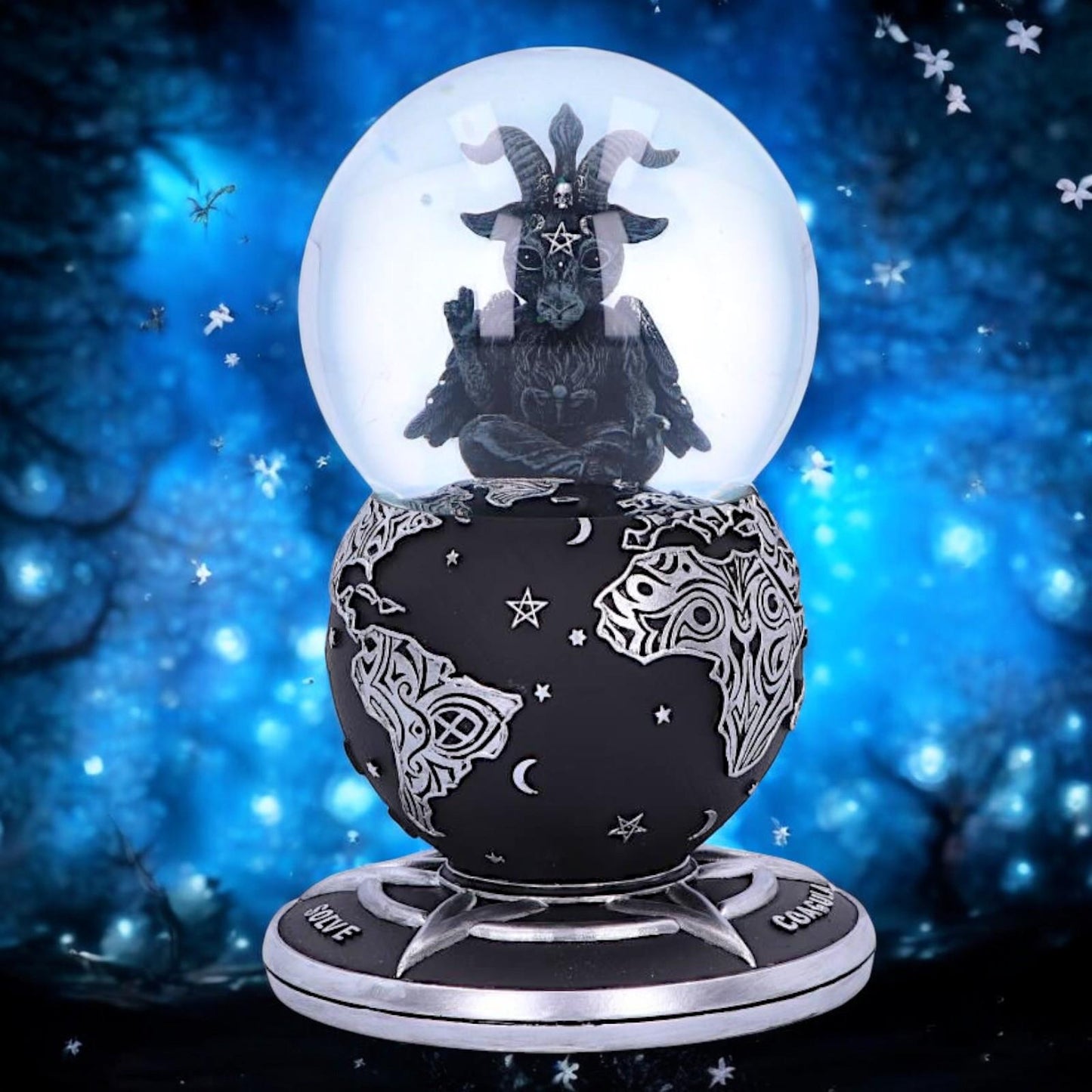 Gothic Baphomet Snow Globe Occult Home Decor Witchcraft Collectible Fantasy Art Decor