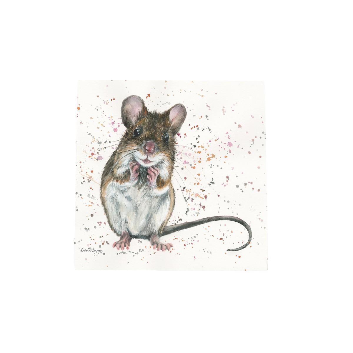 Mimi Mouse’ Ceramic Art Tile by Bree Merryn – 20x20cm Decor