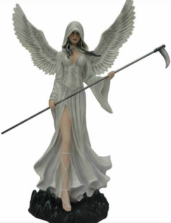 Large Dark Gothic Angel Of Death Sculpture Statue Mythical Creatures Ornament