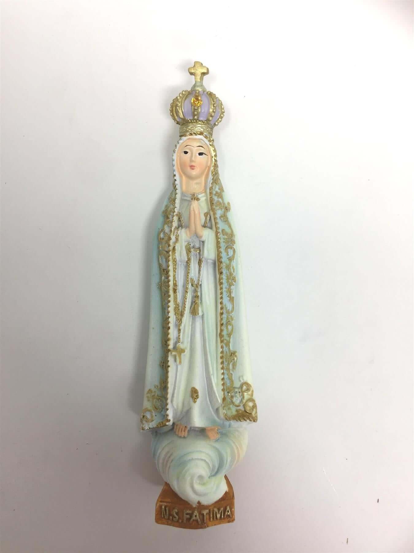 Small Glow in the Dark Blessed Virgin Mary Our Lady of Fatima Statue Luminous Ornament Figurine for Home or Chapel