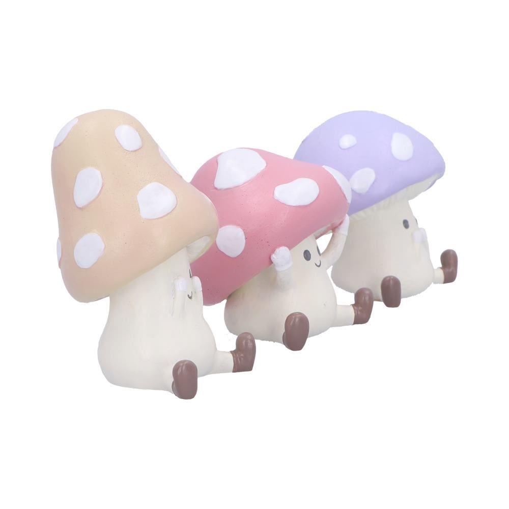 3 Adorable Wise Toadstools Figurines Cute Whimsical See No Hear No Speak No Evil