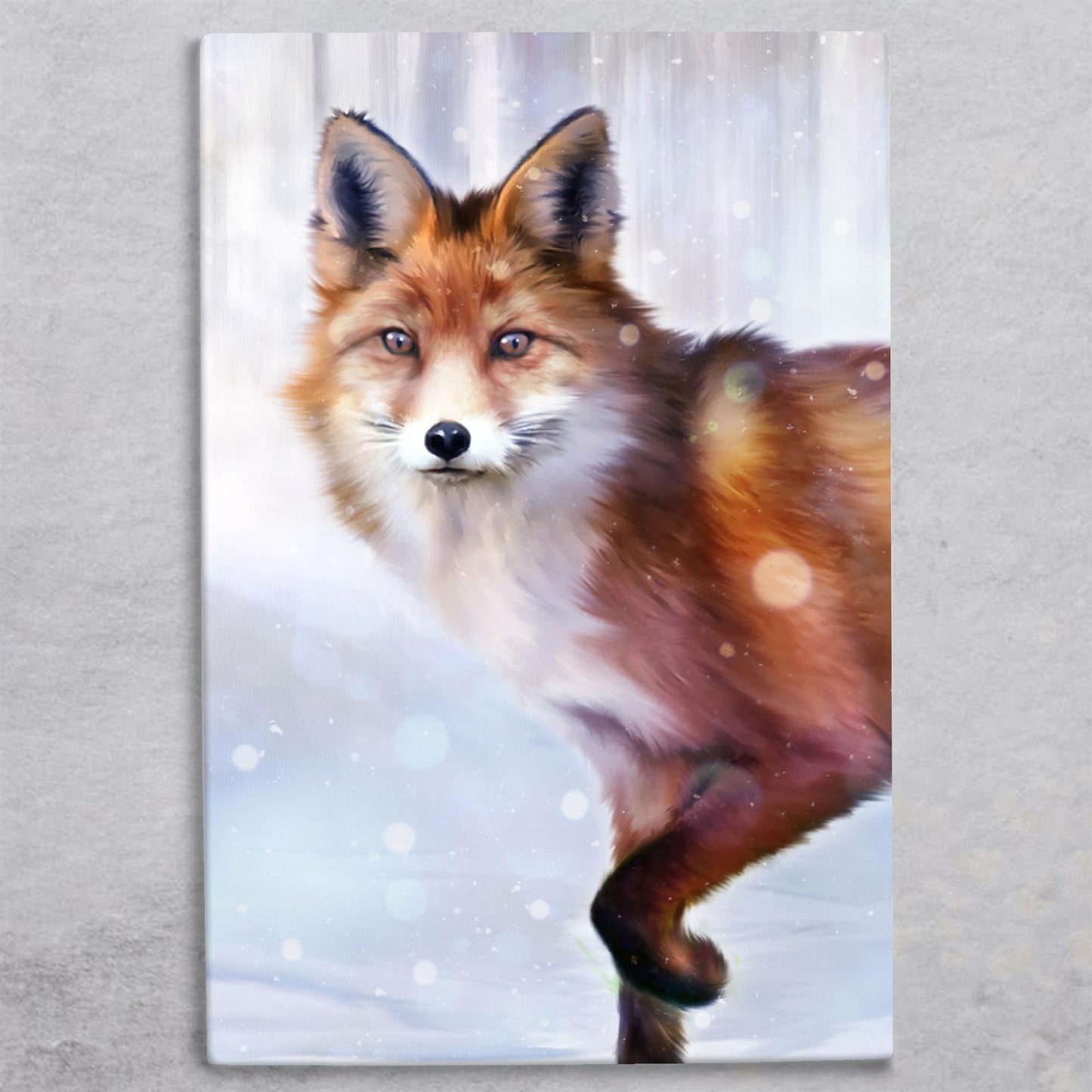 FOX IN SNOW FALL Ceramic Art Tile P.F. Johnson 30x20 cm | Wall Decor | Christmas Gift Box"