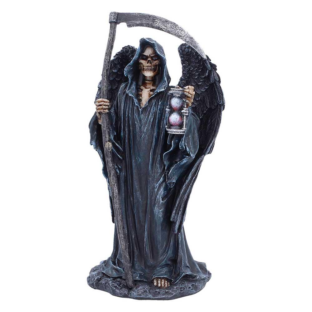 Dark Reaper Figurine Gothic Death Angel Statue Skeleton Scythe Sand Timer Statue
