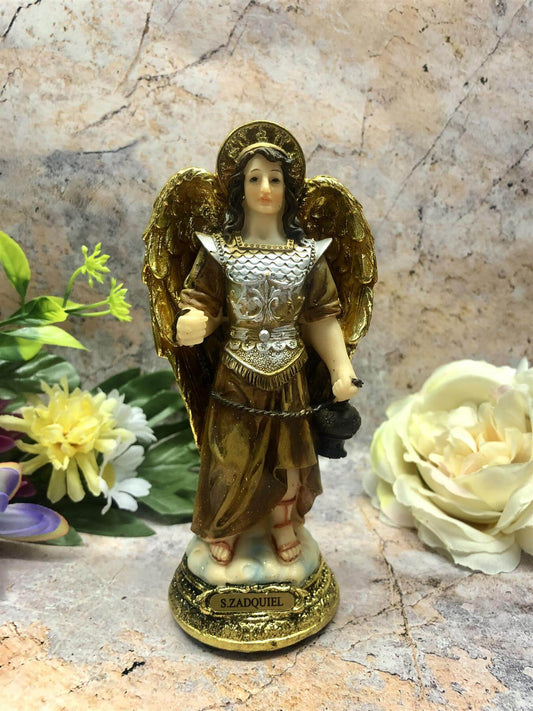 Archangel Zadkiel Statue Religious Figurine Sculpture Ornament Angel of Freedom Statue for Home or Chapel