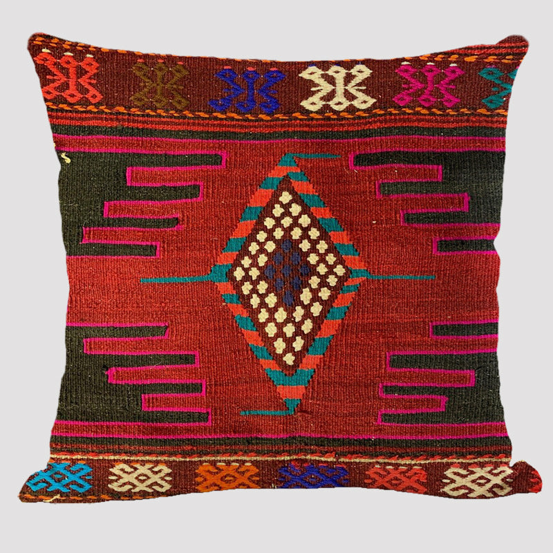 Bohemian Linen Pillow Ethnic Style