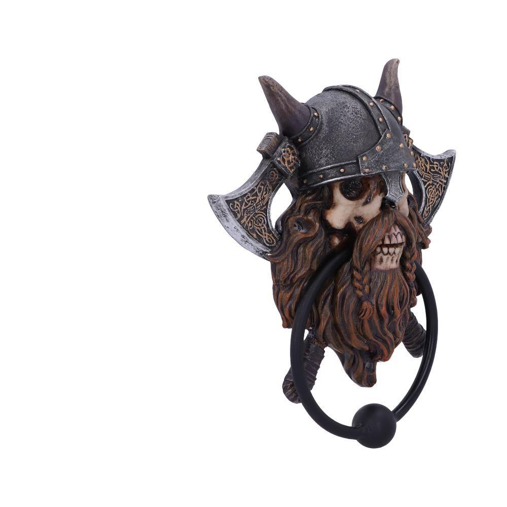 Viking Skull Door Knocker Norse Warrior Mythical Decor Gothic Home Ornament