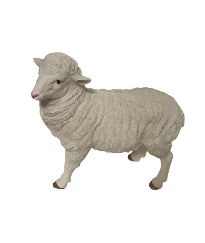 Small Standing Sheep Figurine Statue Garden Ornament Farm Lamb Lawn Decoration Patio Sheep Sculpture