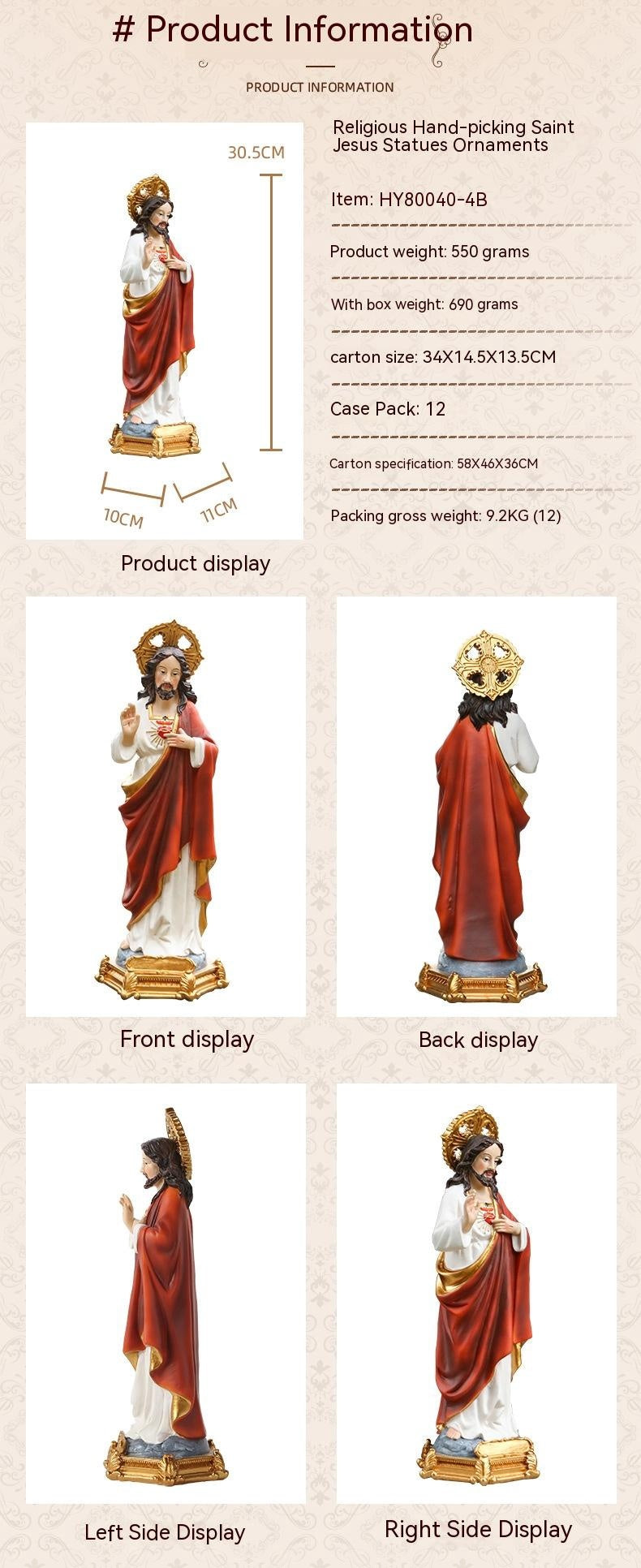 Jesus Statue Decoration Resin Crafts