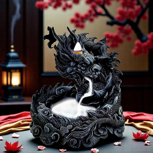 Mystical Dragon Backflow Incense Holder Gothic Smoke Aromatherapy Feng Shui