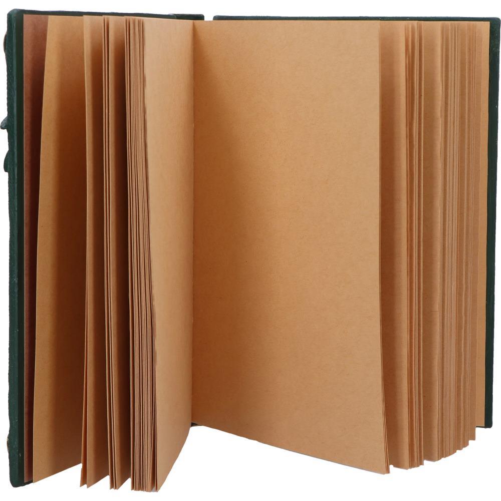 Fantasy Dragon Grimoire Gothic Spell Book Journal with Green Sculpted Cover