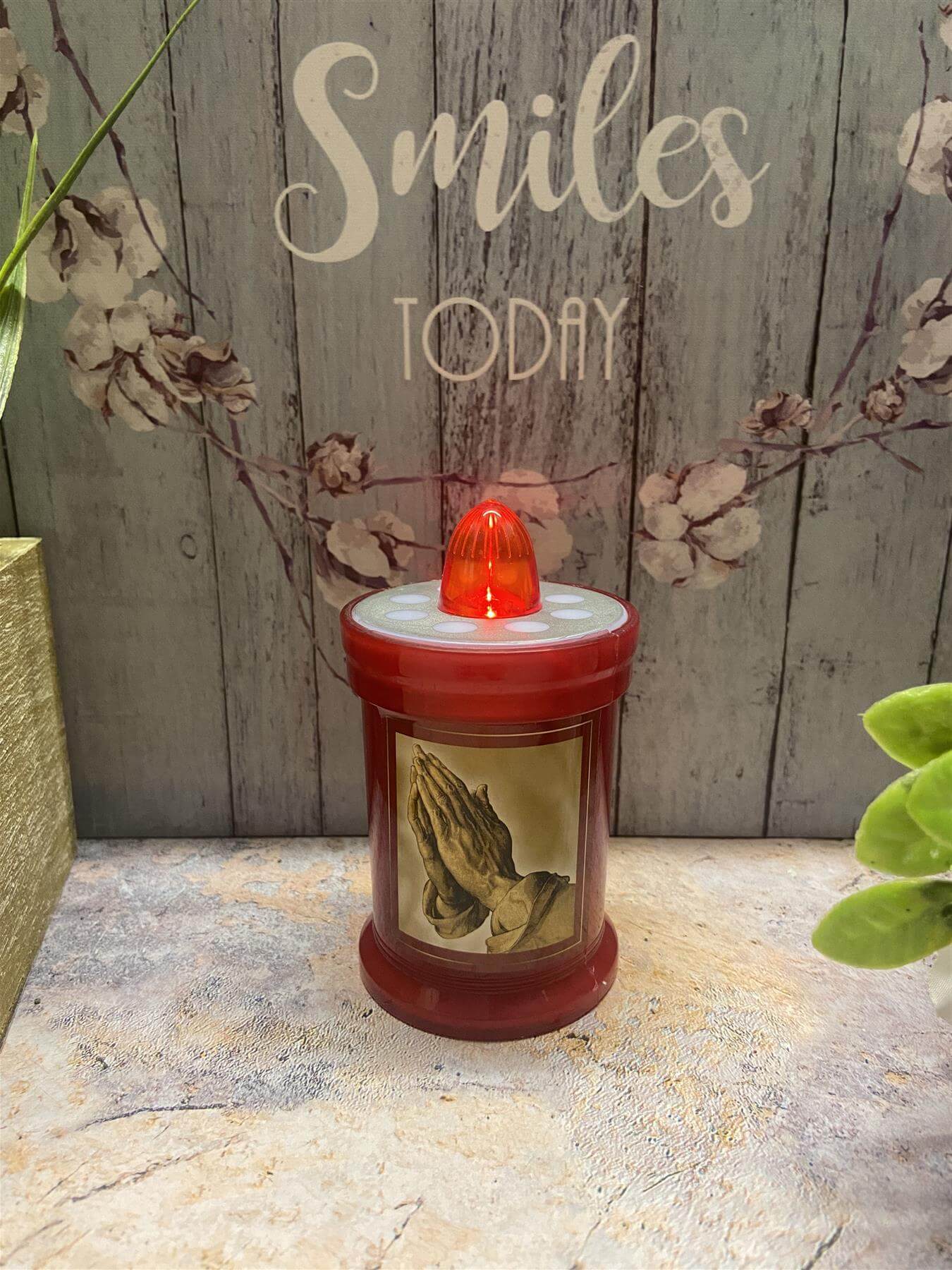 Outdoor Battery Grave Light - Praying Hands Design - Memorial Tribute Illumination-Osiris Craftworks