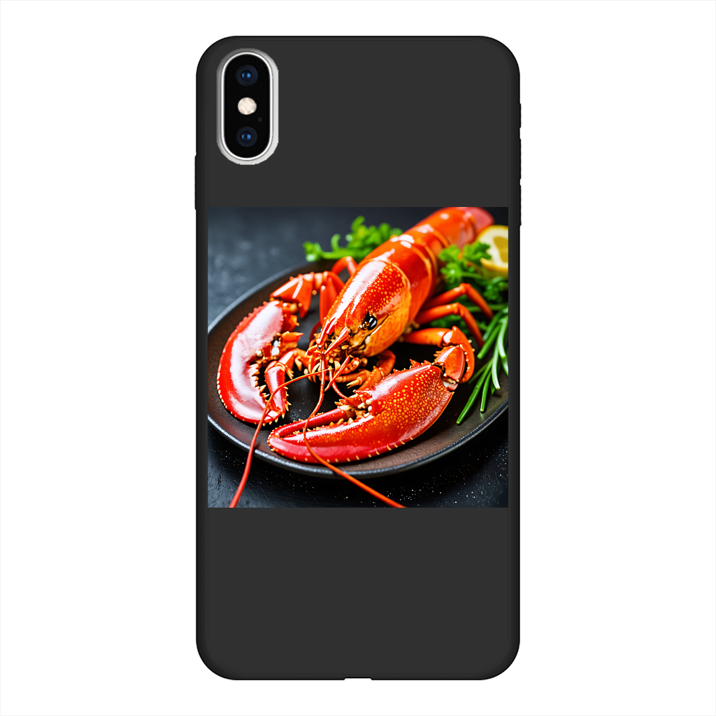 Food Back Printed Black Soft Phone Case