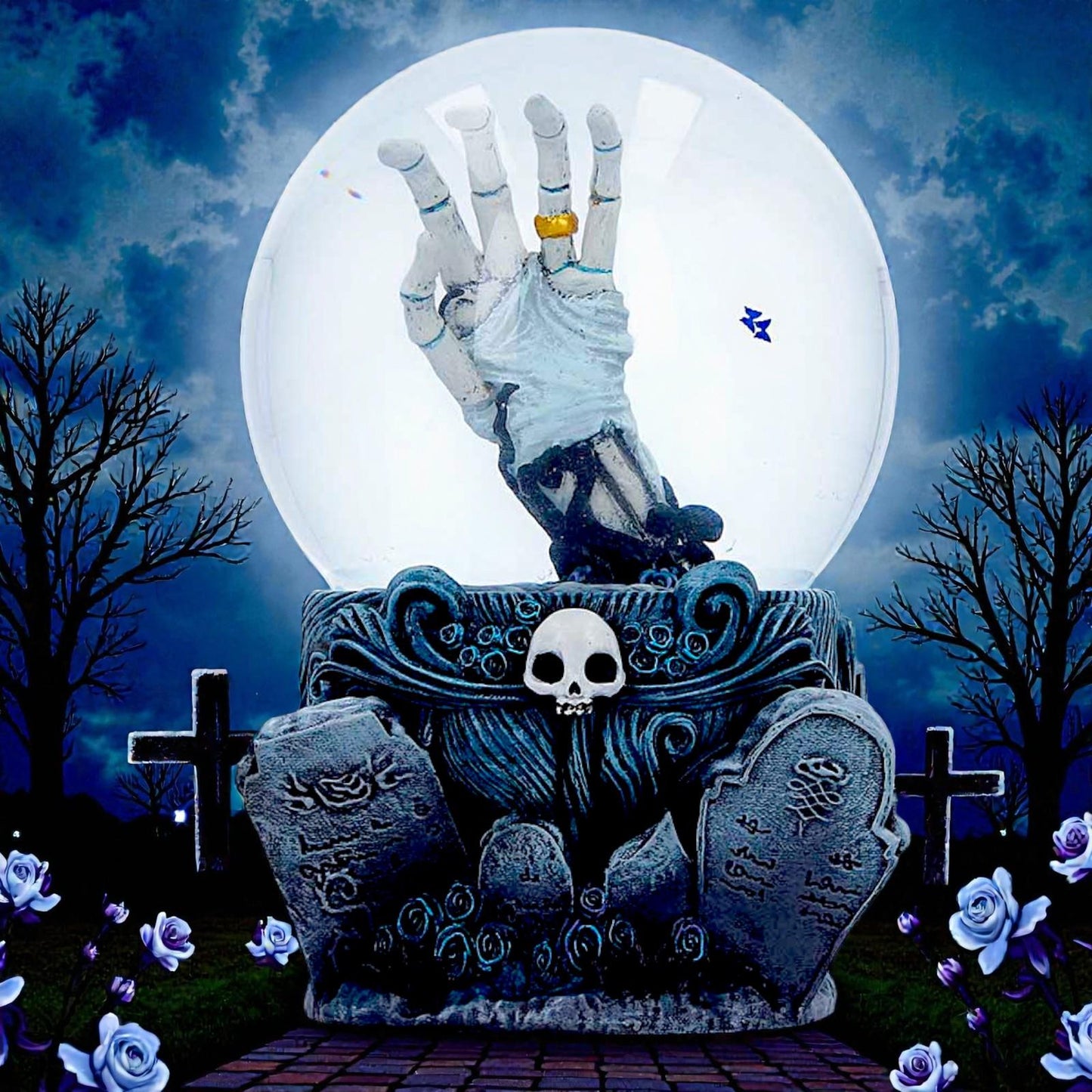 Corpse Bride Emily Hand Snow Globe Tim Burton Licensed Gothic Ornament Art