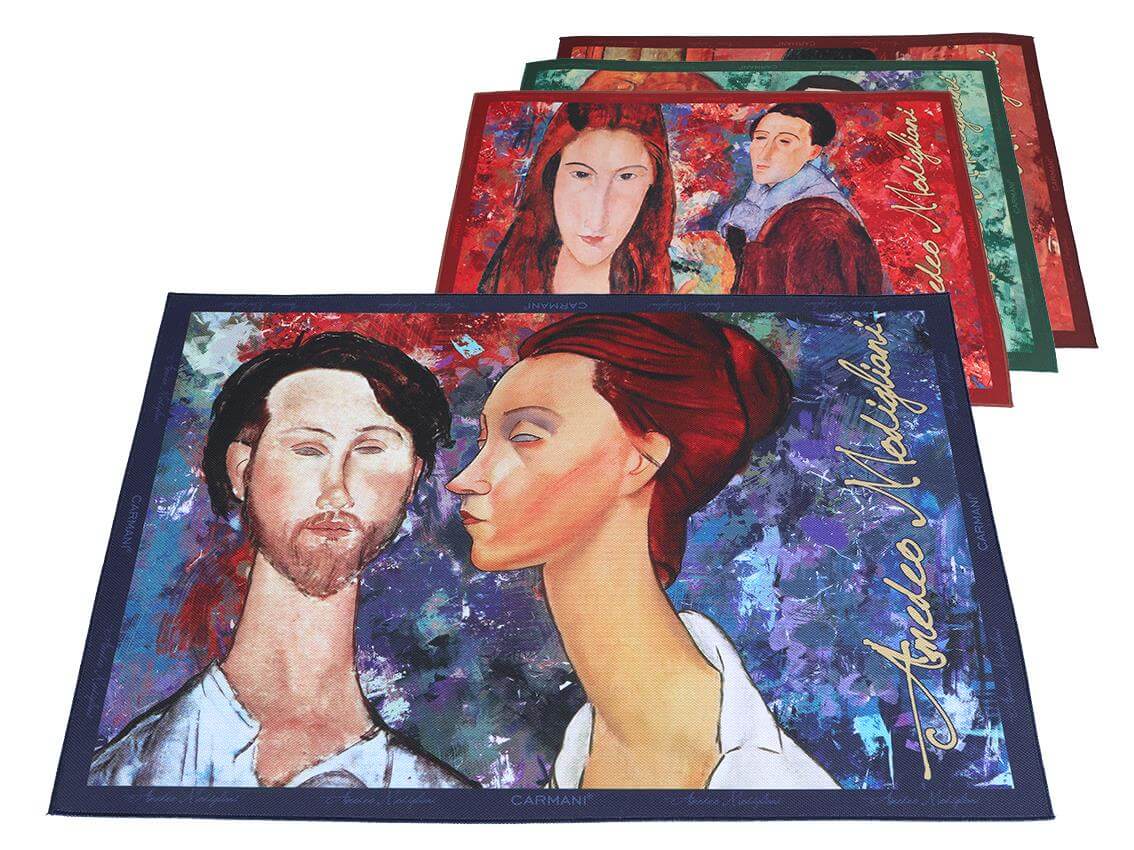 Set of 4 Table Mats Amedeo Modigliani Placemats Museum Reproduction Art Inspired