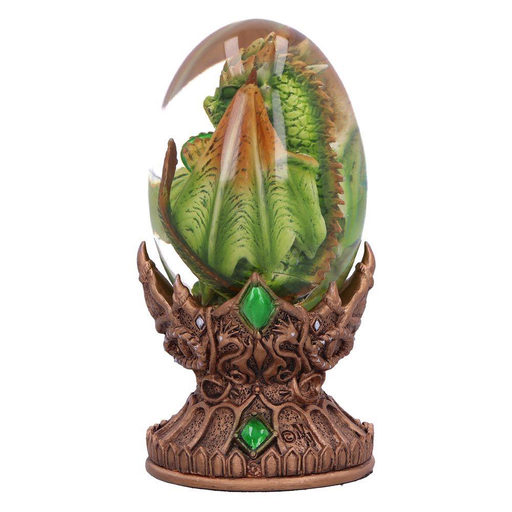 Earth Baby Dragon Egg Figurine - Fantasy Resin Statue Gothic Home Decor 12cm
