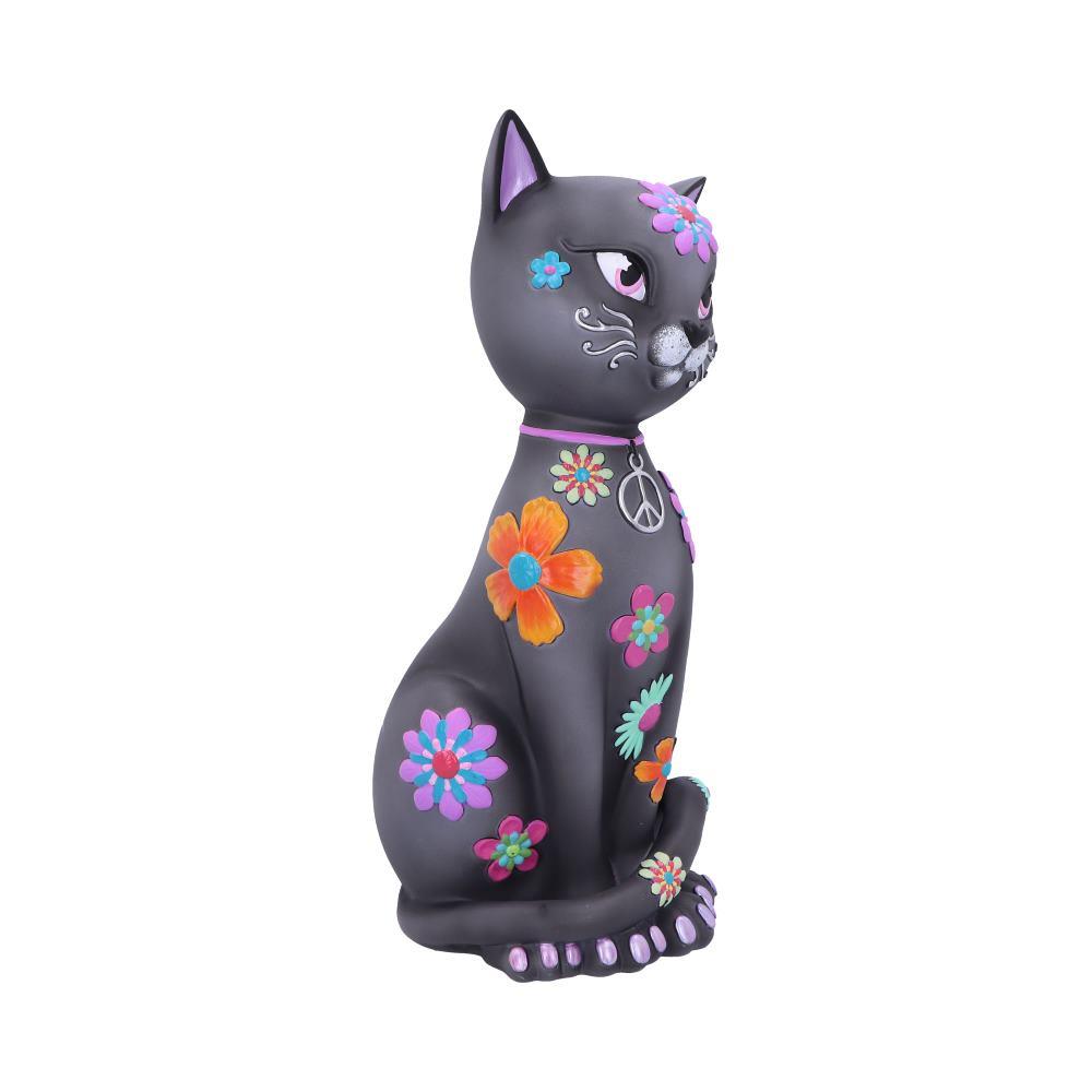 Boho Cat Ornament Colourful Hippy Kitty Figurine Funky Bohemian Animal Decor