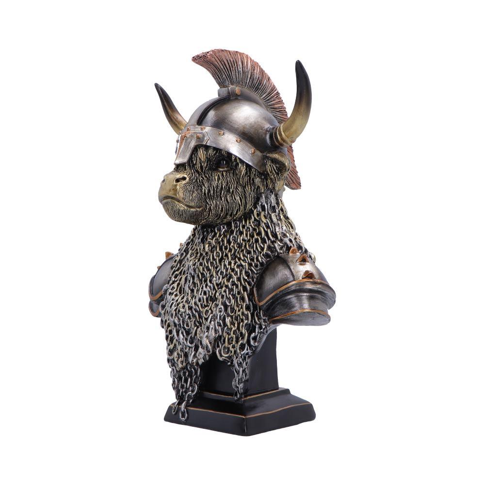 Highland Cow Guard Figurine Viking Warrior Bull Statue Medieval Ornament Art
