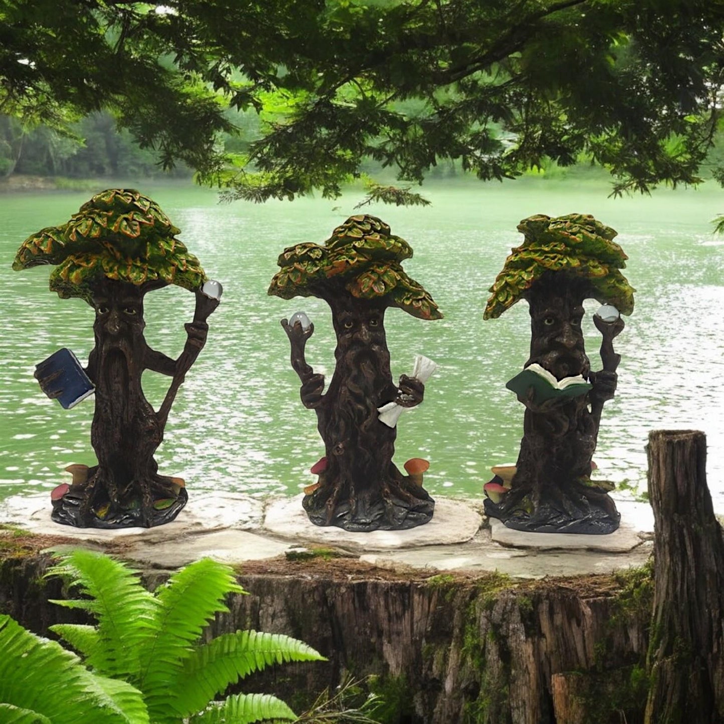 Mystical Ent Tree Figurines – Fantasy Collectible Resin Statues – Nature Spirit Decor