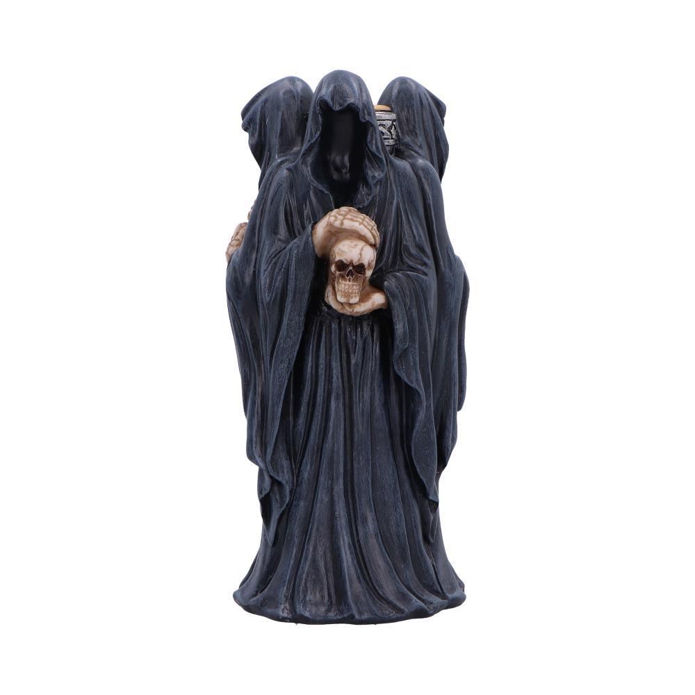 Dark Mystic Candle Holder Gothic Hooded Figures Ornament Fantasy Skull Sword