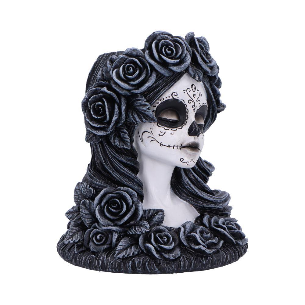 Gothic Day of the Dead Skull Tea Light Holder Flor de Muerte Day of the Dead Bust