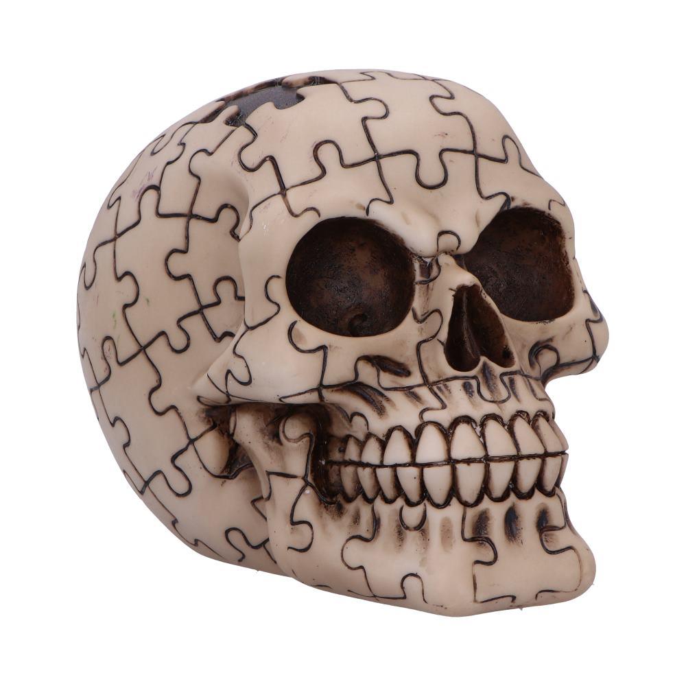 Gothic Puzzled Skull Ornament Jigsaw Fantasy Art Spooky Halloween Statue Gift