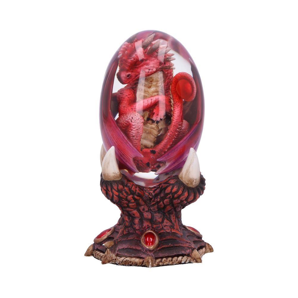 Fire Baby Dragon Egg Figurine - Fantasy Resin Statue Mystical Home Decor 12cm