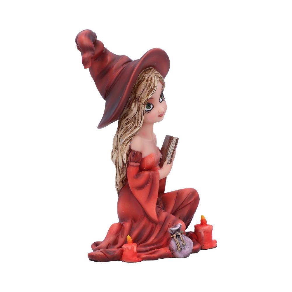 Rina Witch Figurine 15cm | Cute Witch Statue with Book and Candles | Fantasy Decor