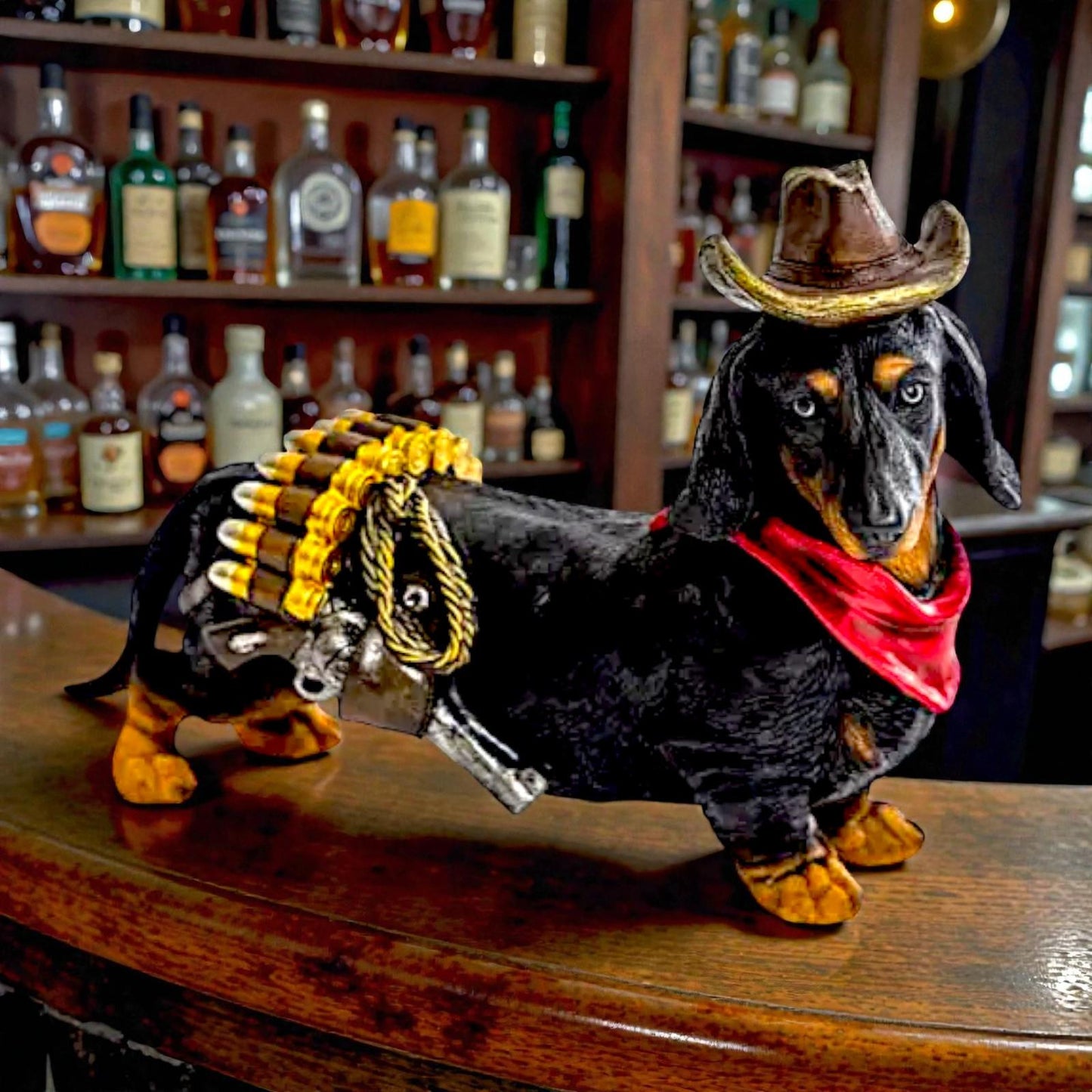 Deputy Dog Dachshund Ornament Cowboy Western Figurine Home Decor Gift