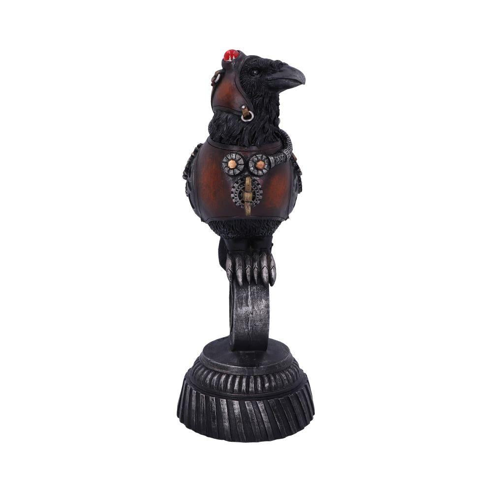 Steampunk Raven Statue - Victorian Mechanical Bird Figurine Gothic Home Decor 24cm