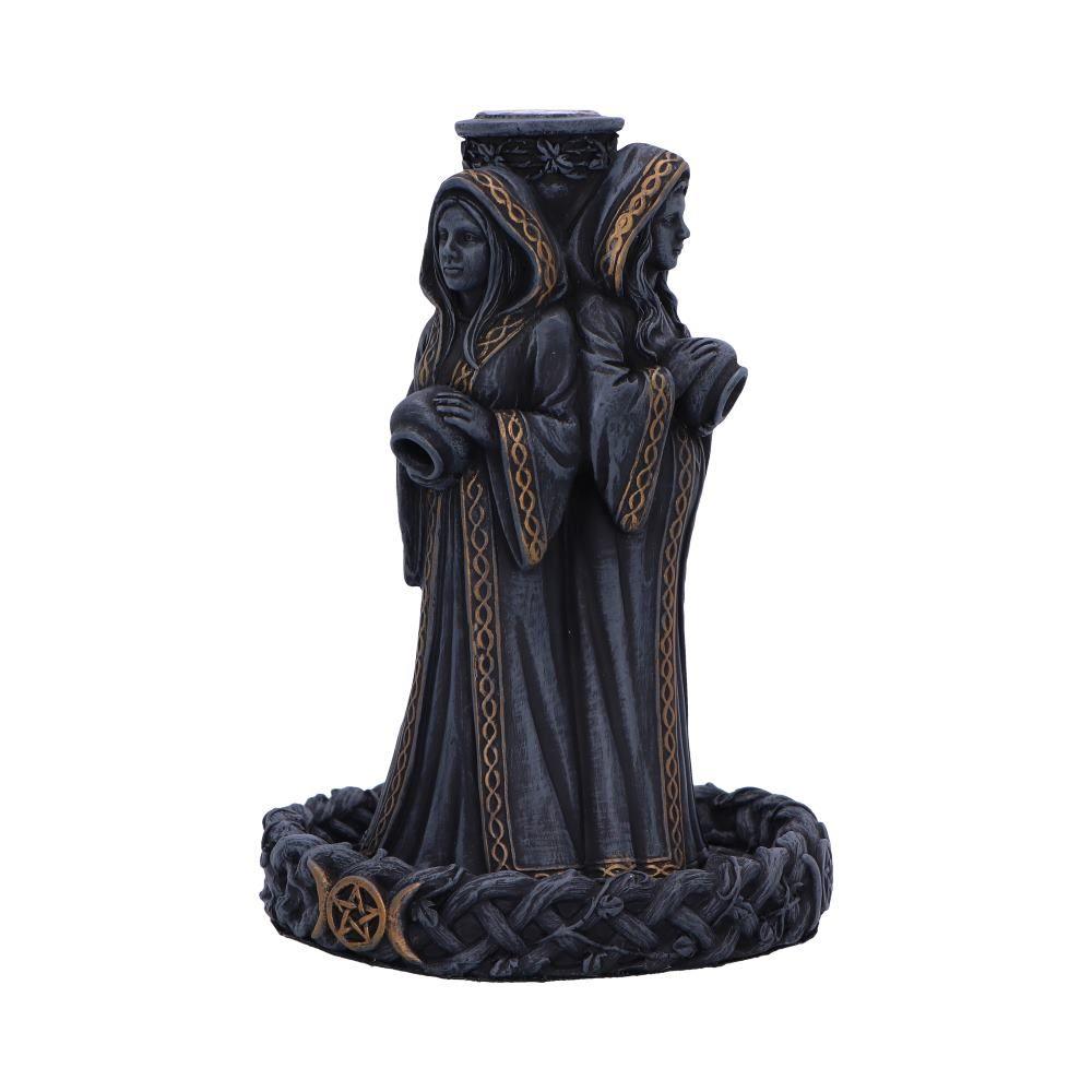 Triple Moon Goddess Incense Burner | Wiccan Backflow Resin Holder 15.5cm Witch Decor